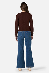 Princess Highway - Mara Long Sleeve Cardigan - chocolate