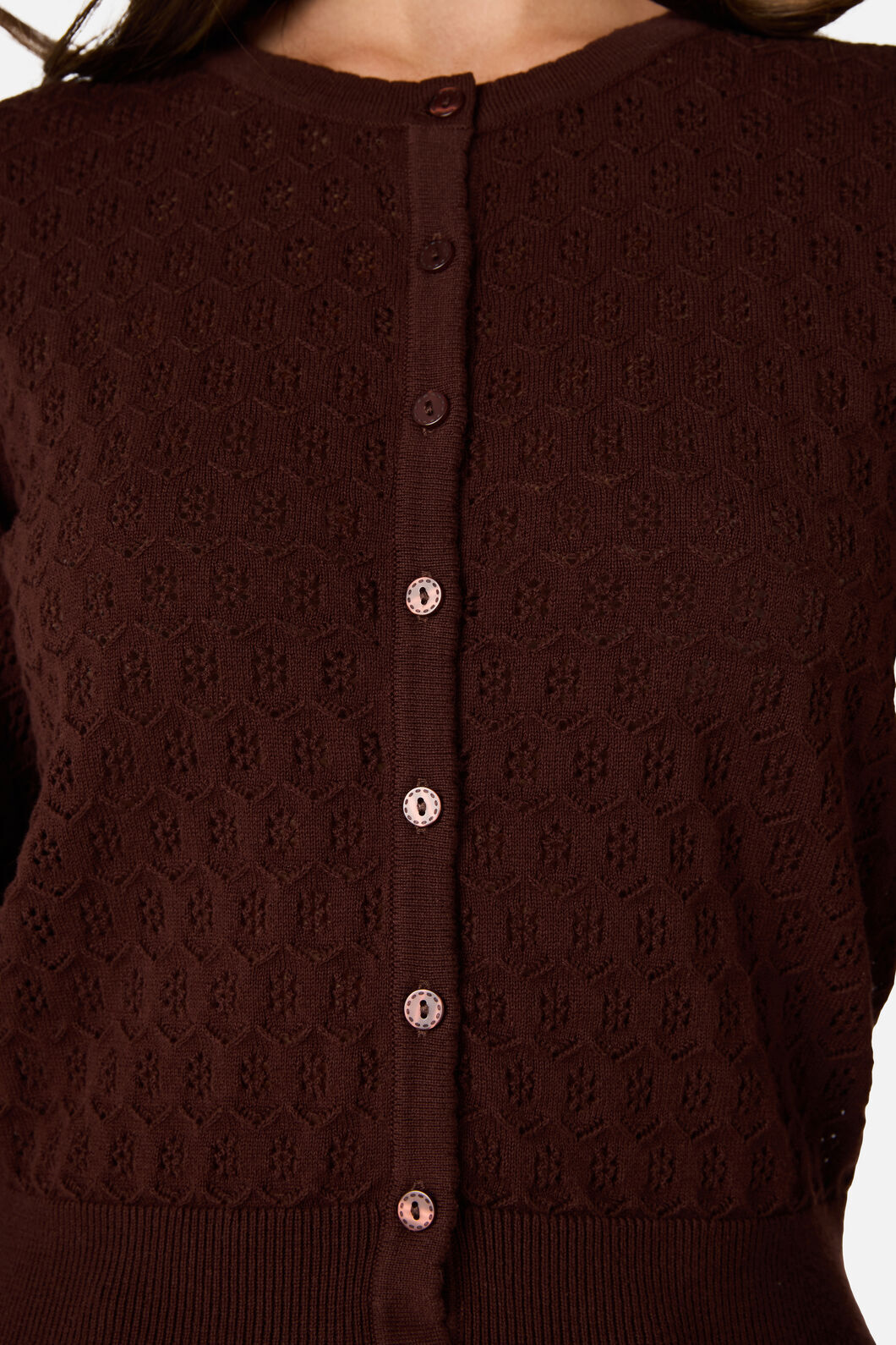 Princess Highway - Mara Long Sleeve Cardigan - chocolate