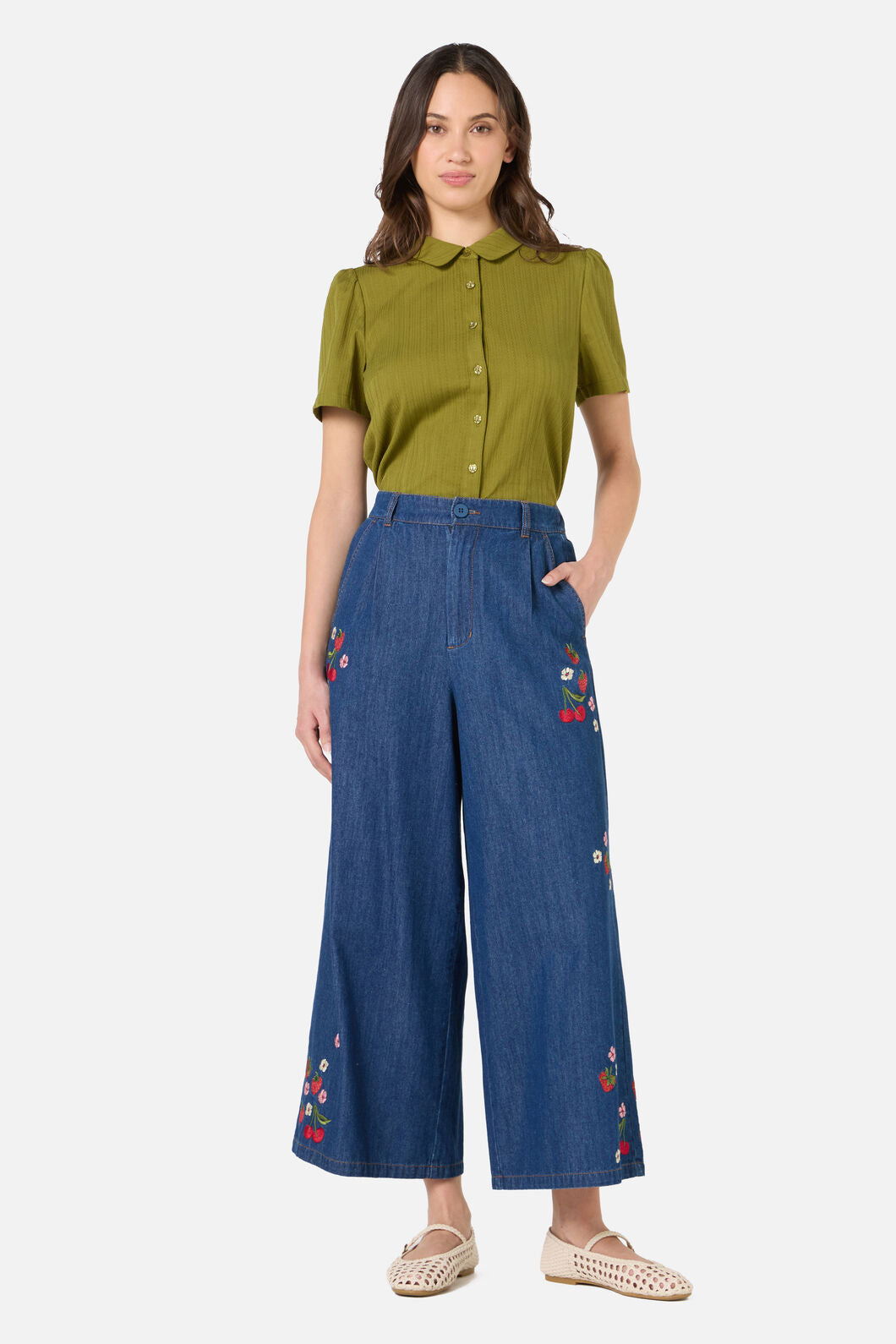 Princess Highway - Lee Short Sleeve Blouse - olive