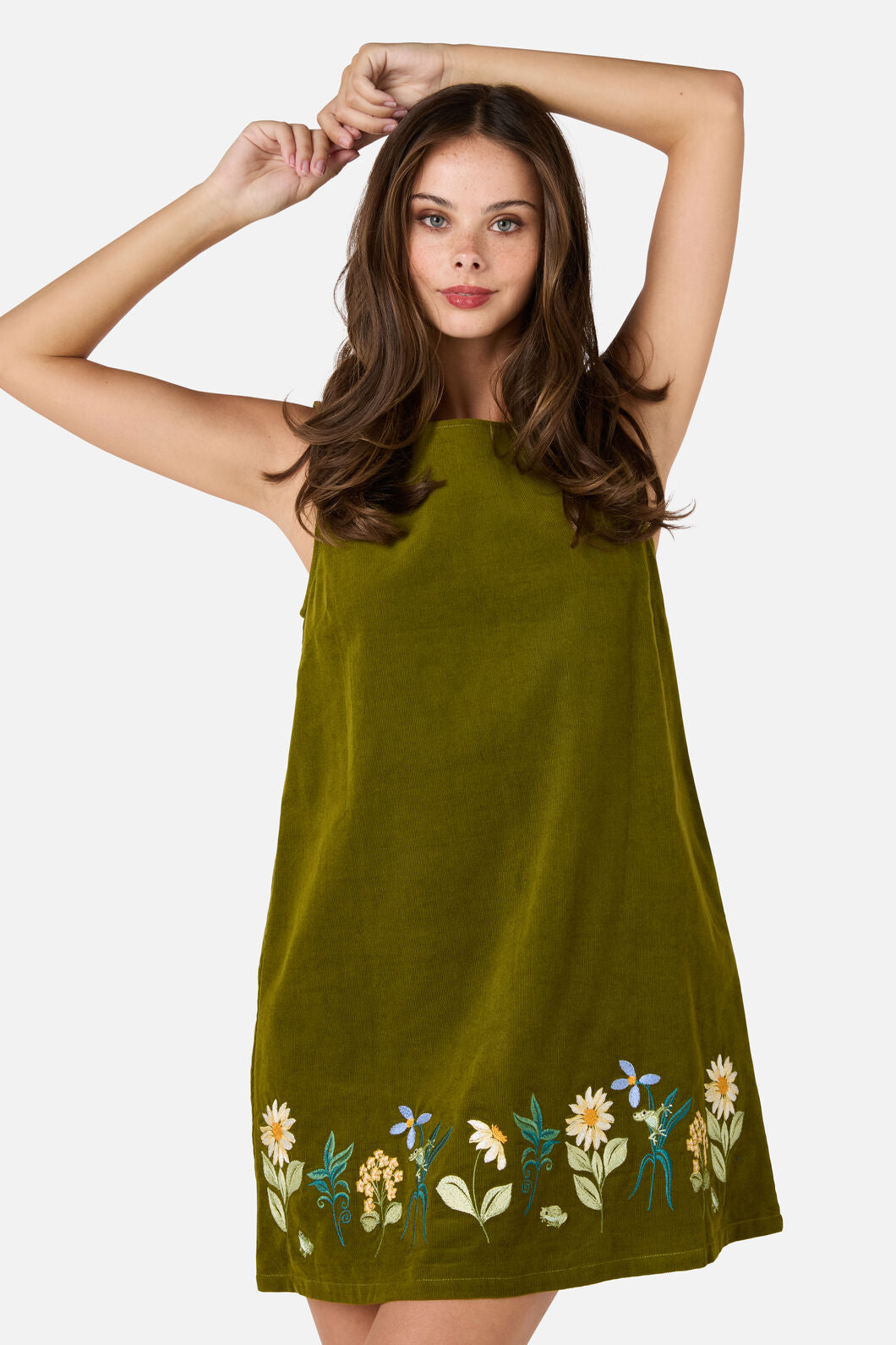 Princess Highway - Tree Frog Embroidered Dress - green