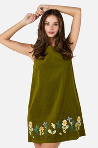 Princess Highway - Tree Frog Embroidered Dress - green