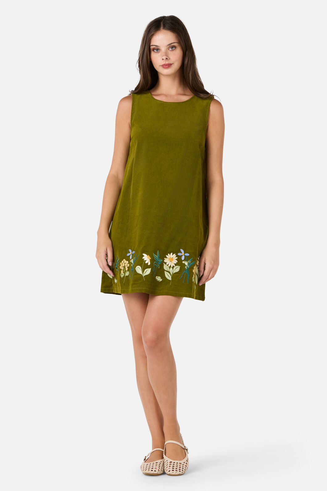 Princess Highway - Tree Frog Embroidered Dress - green