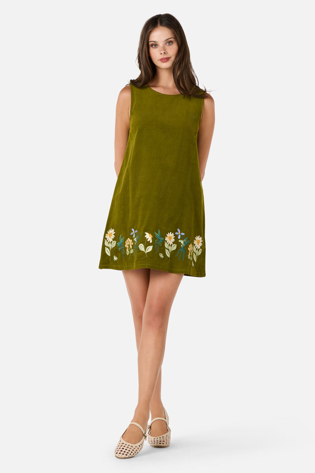 Princess Highway - Tree Frog Embroidered Dress - green