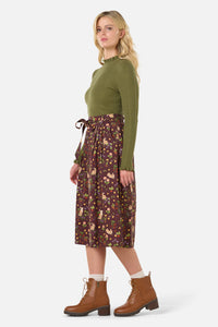 Princess Highway - Lola Rabbit Midi Skirt - chocolate