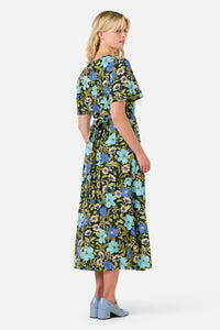 Princess Highway - Gloria 70'S Floral Midi Dress - teal