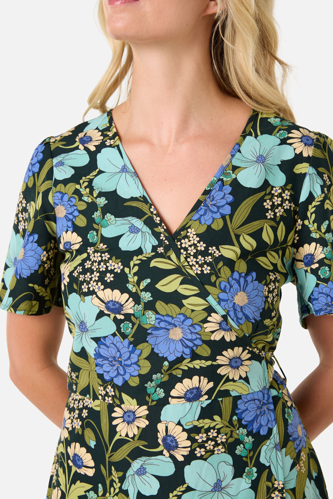 Princess Highway - Gloria 70'S Floral Midi Dress - teal