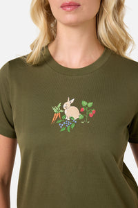 Princess Highway - Lola Rabbit Printed Tee - olive-green