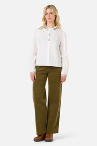 Princess Highway - Garden Embroidered Blouse - cream