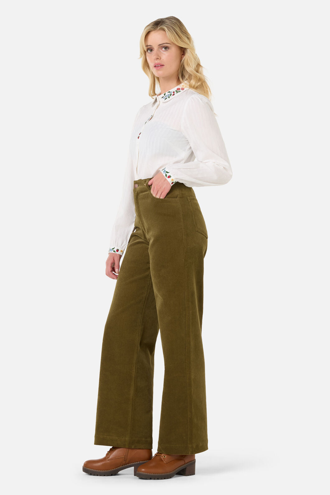 Princess Highway - Garden Embroidered Blouse - cream