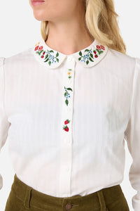 Princess Highway - Garden Embroidered Blouse - cream
