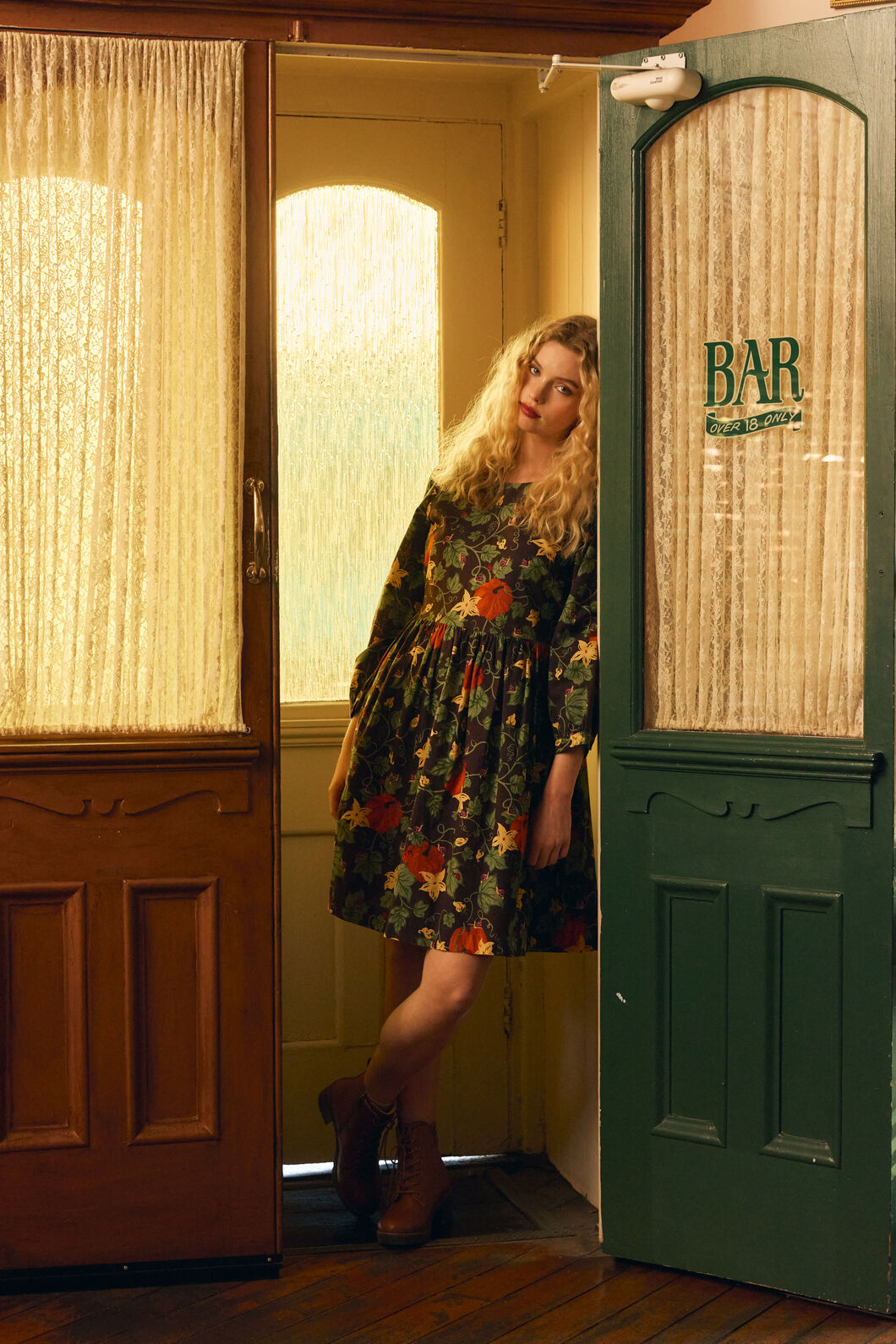 Princess Highway - Pumpkin Long Sleeve Dress - chocolate