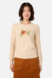 Princess Highway - Pumpkin Embroidered Jumper - cream