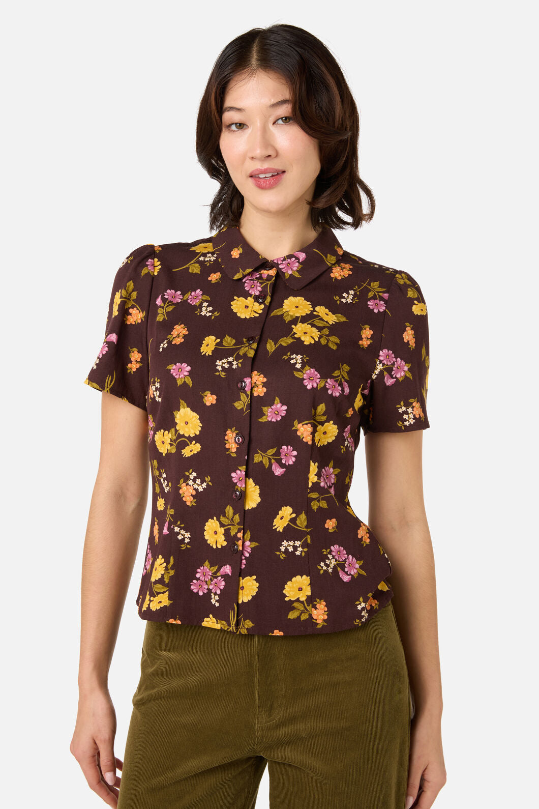 Princess Highway - Winona Flower Blouse - chocolate