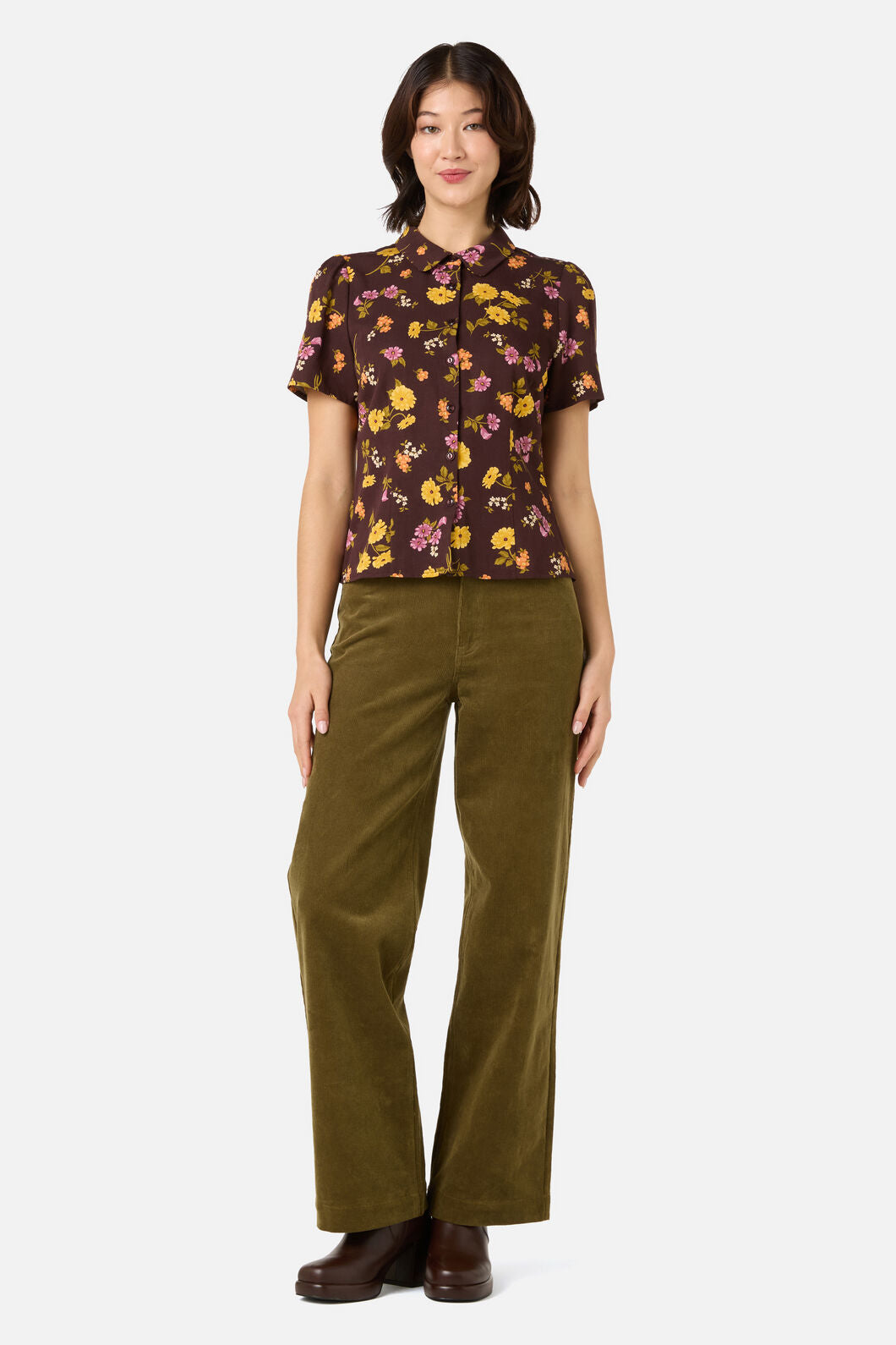 Princess Highway - Winona Flower Blouse - chocolate