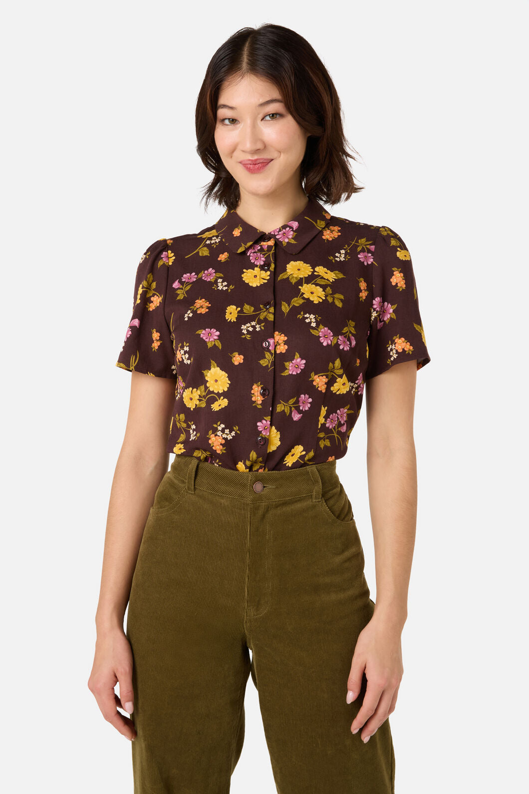 Princess Highway - Winona Flower Blouse - chocolate
