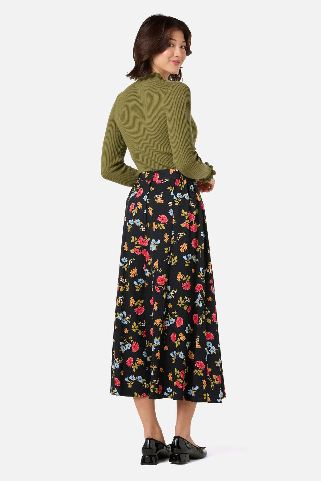 Princess Highway - Winona Flower Midi Skirt - black