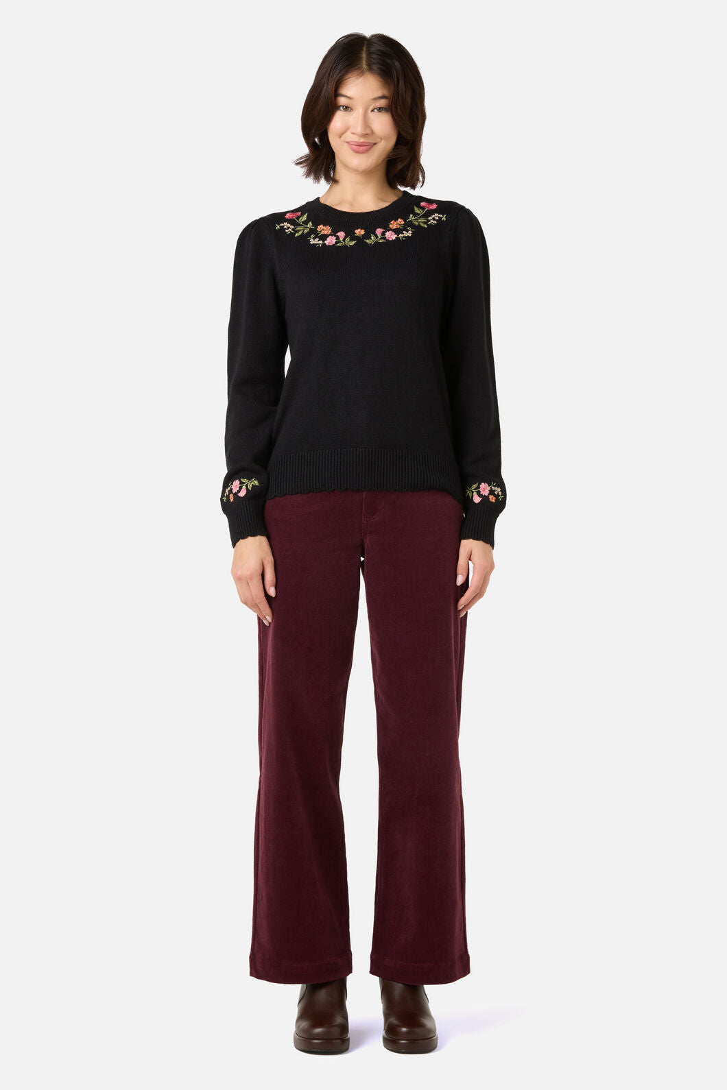 Princess Highway - Winona Flower Emb Jumper - black
