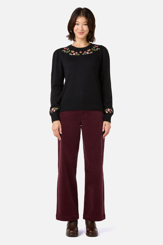 Princess Highway - Winona Flower Emb Jumper - black