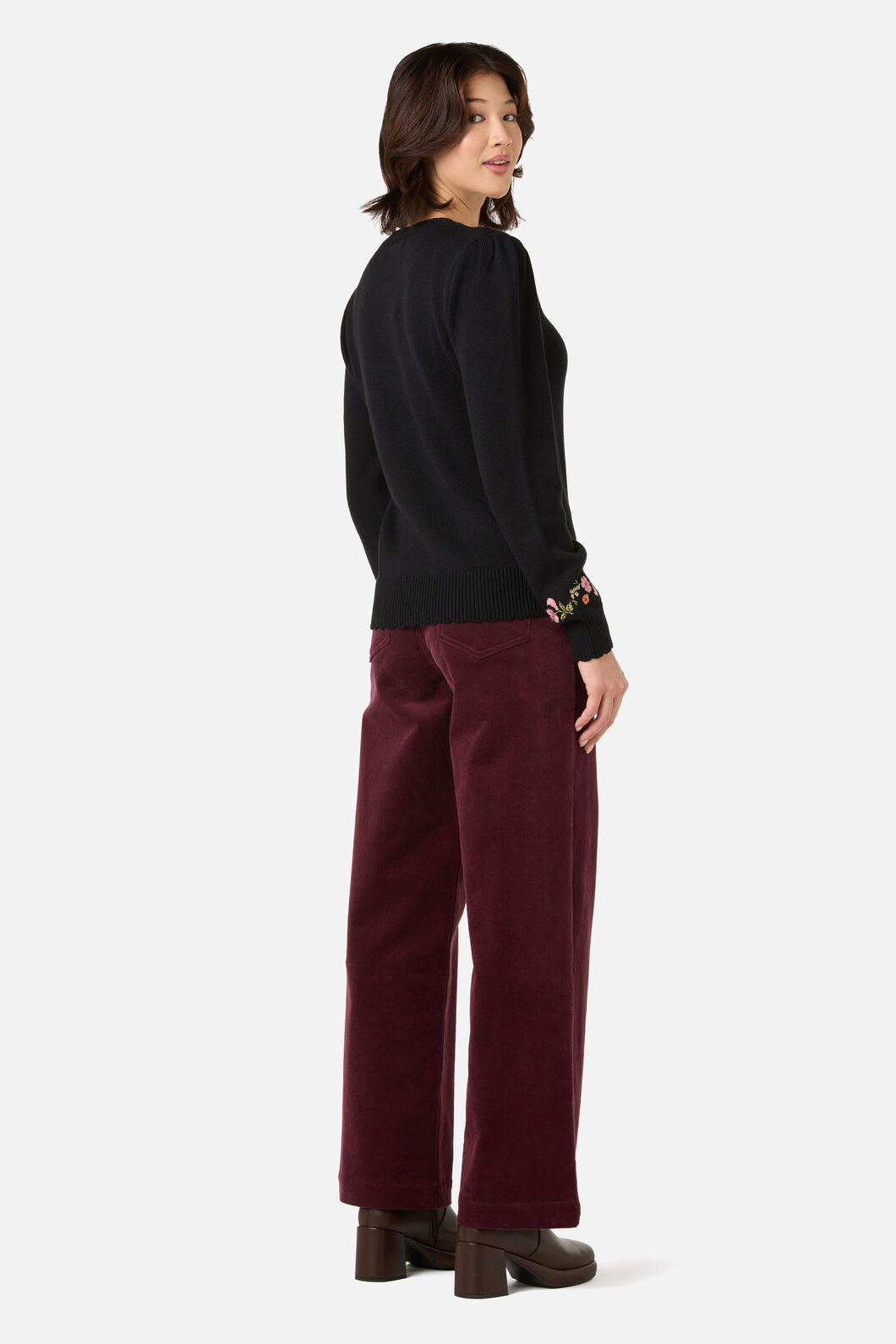Princess Highway - Winona Flower Emb Jumper - black