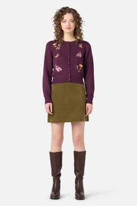 Princess Highway - Winona Flower Emb Cardigan - plum