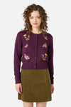 Princess Highway - Winona Flower Emb Cardigan - plum