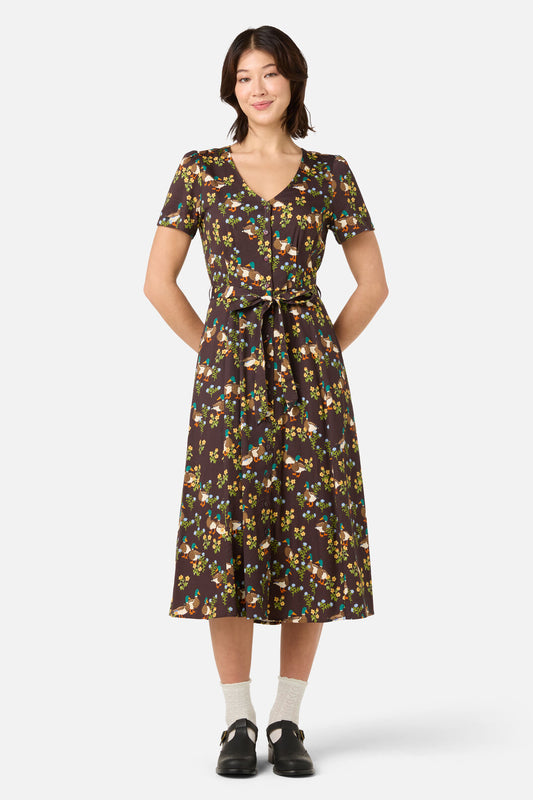 Princess Highway - Sweet Ducks Midi Dress - chocolate
