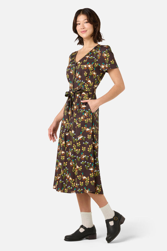 Princess Highway - Sweet Ducks Midi Dress - chocolate