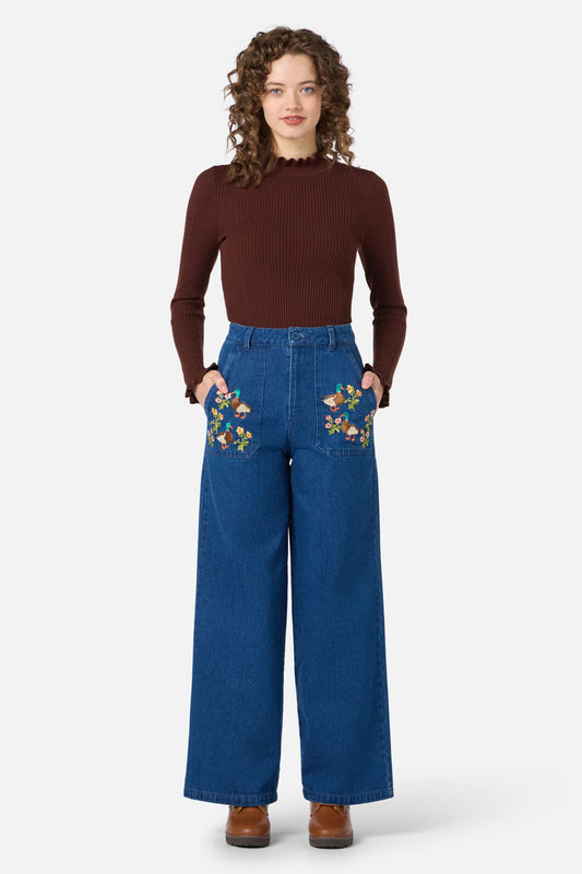 Princess Highway - Sweet Ducks Emb Denim Jean - blue-denim