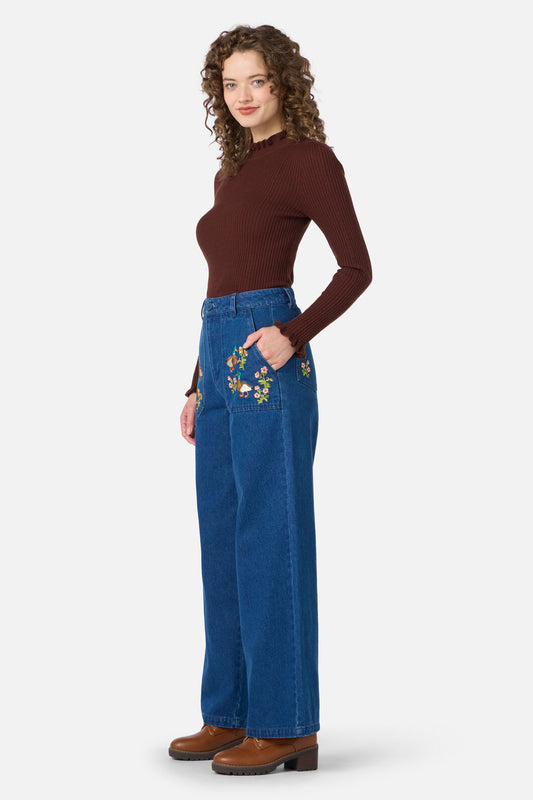 Princess Highway - Sweet Ducks Emb Denim Jean - blue-denim