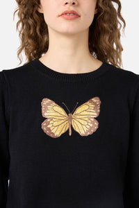 Princess Highway - Butterfly Embroidered Jumper - black