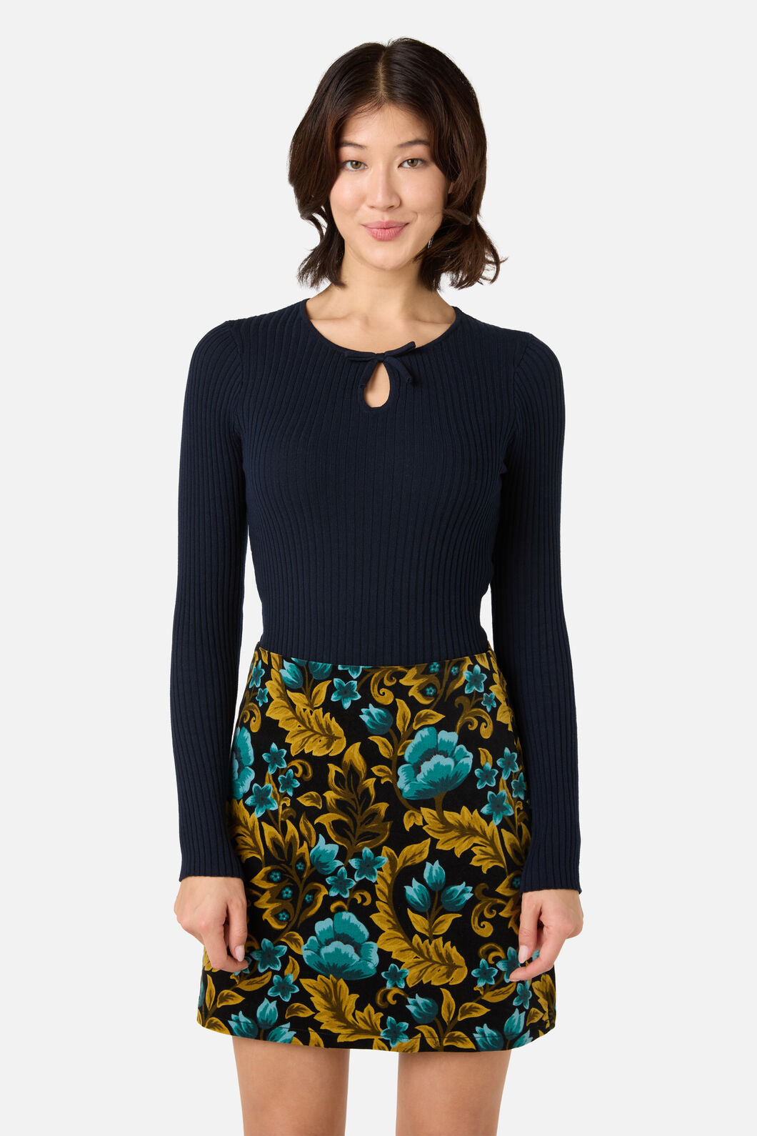 Princess Highway - Anna Bow Knit Top - navy