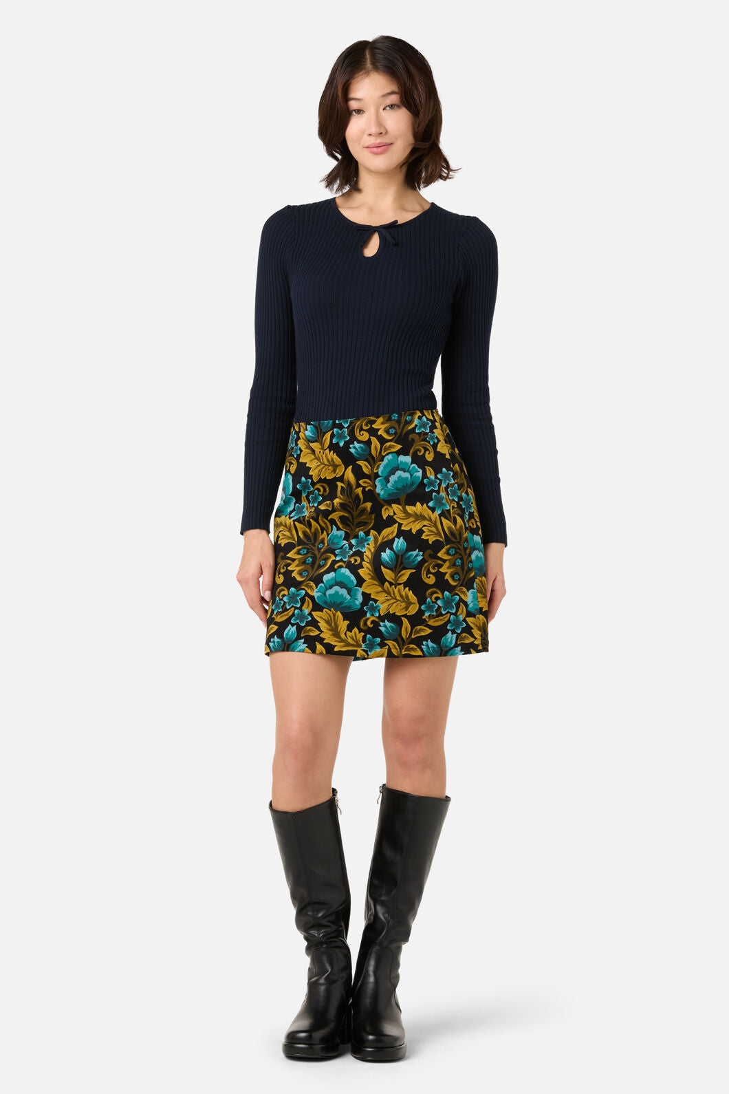 Princess Highway - Anna Bow Knit Top - navy