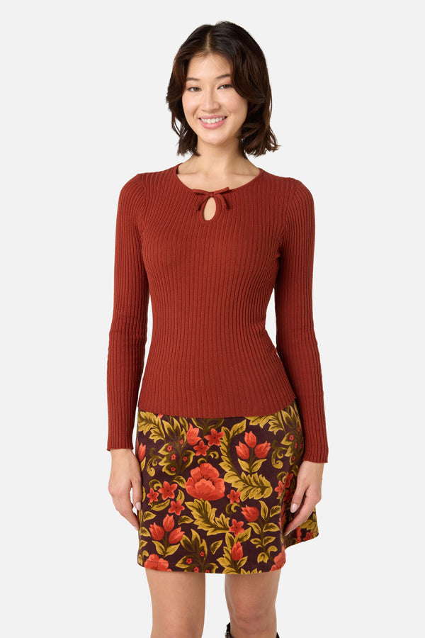 Princess Highway - Anna Bow Knit Top - rust