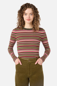 Princess Highway - Lucy Stripe Knit Top - green