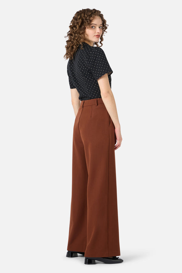 Princess Highway - Chelsea Tailored Wide Leg Pant - chocolate