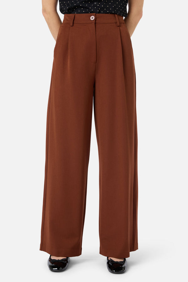Princess Highway - Chelsea Tailored Wide Leg Pant - chocolate