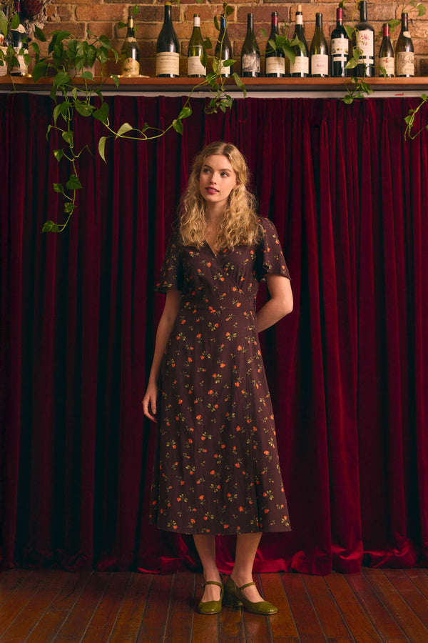 Princess Highway - Evie Rose Midi Wrap Dress - burgundy