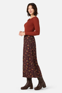 Princess Highway - Evie Rose Midi Skirt - burgundy