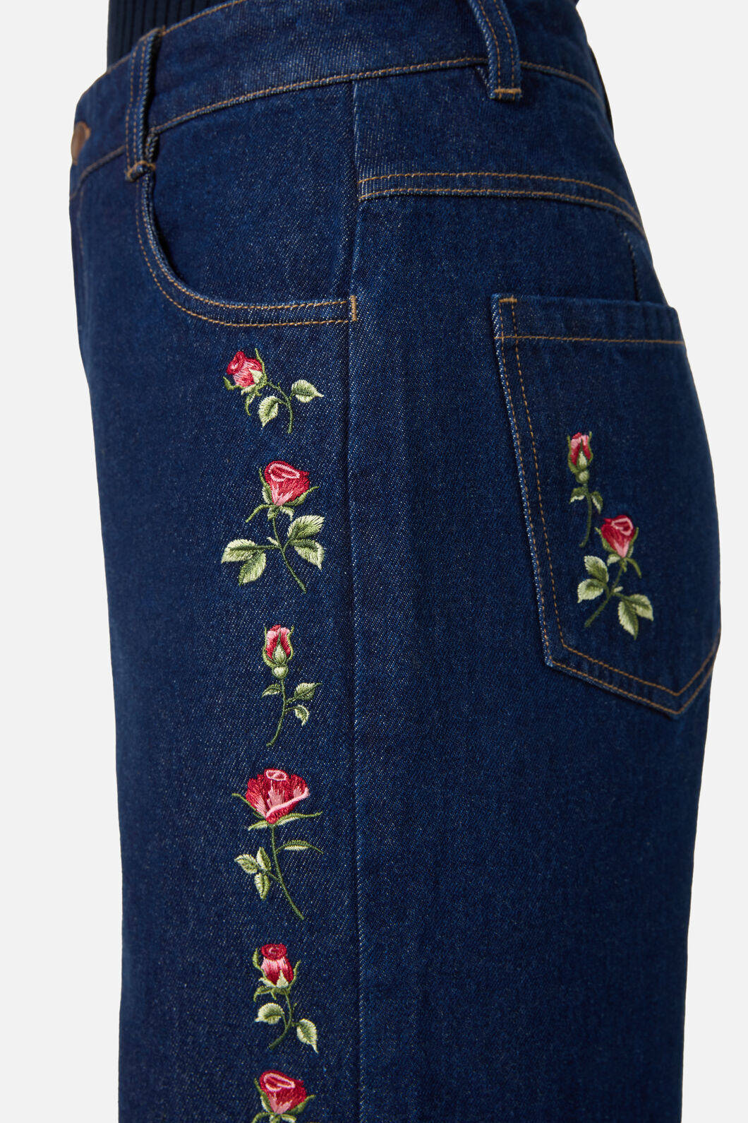 Princess Highway - Roses Embroidered Jean - blue-denim