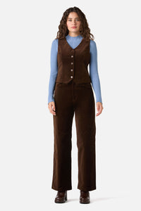 Princess Highway - Rachel Velvet Vest - chocolate