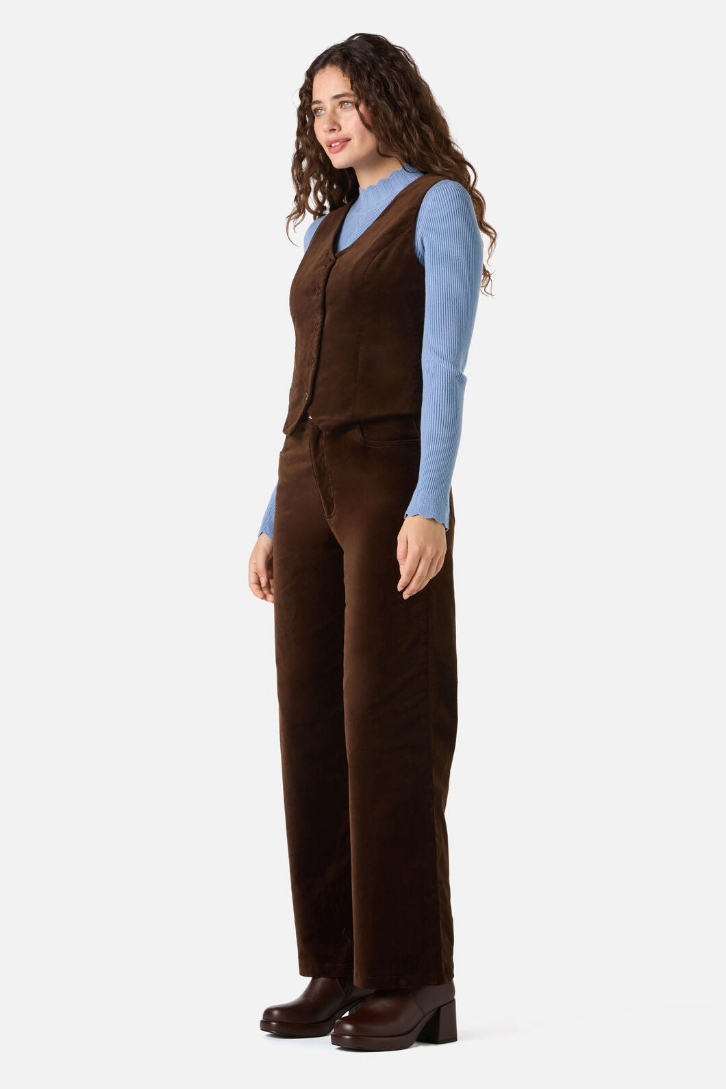 Princess Highway - Rachel Velvet Vest - chocolate