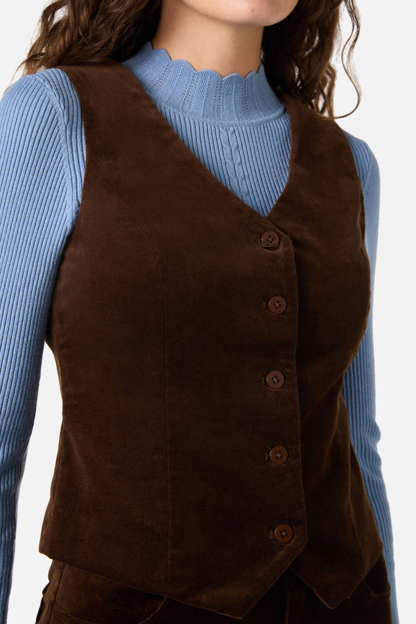 Princess Highway - Rachel Velvet Vest - chocolate