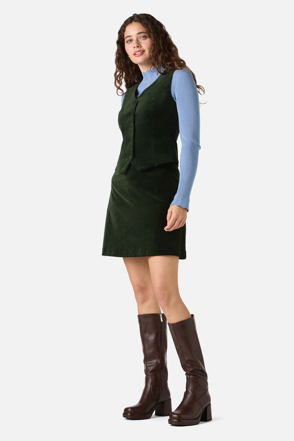 Princess Highway - Rachel Velvet Vest - olive-green