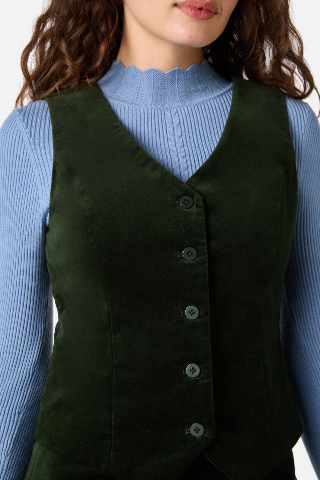 Princess Highway - Rachel Velvet Vest - olive-green