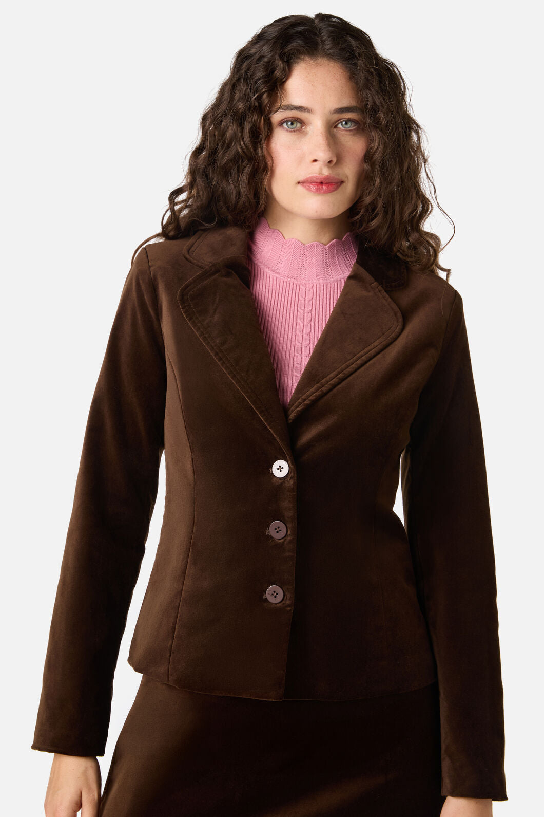 Princess Highway - Rachel Velvet Blazer - chocolate