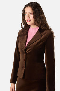 Princess Highway - Rachel Velvet Blazer - chocolate