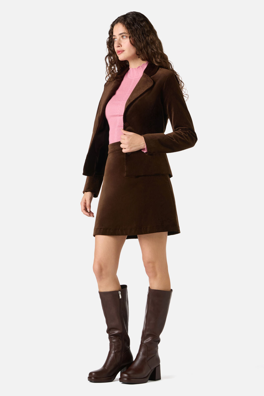 Princess Highway - Rachel Velvet Blazer - chocolate