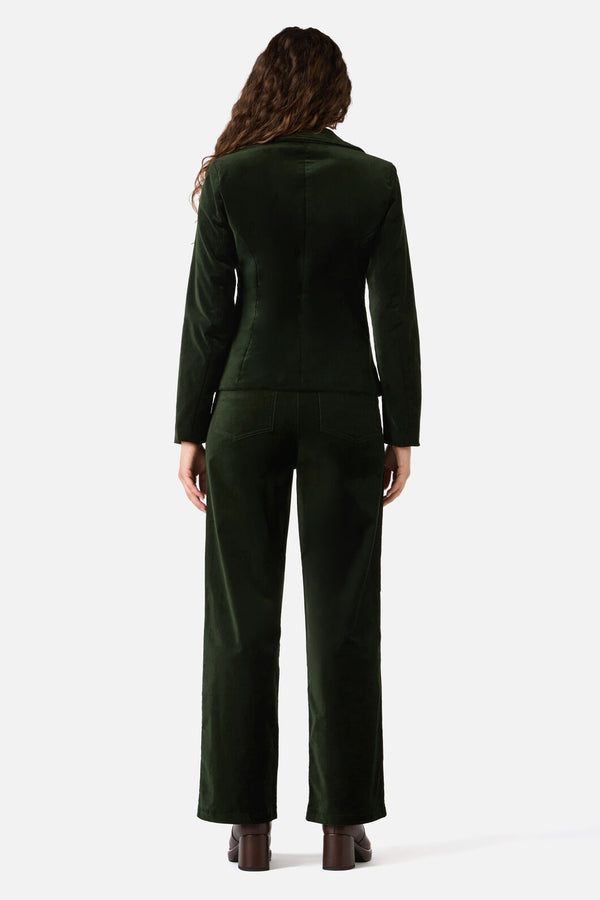 Princess Highway - Rachel Velvet Blazer - olive-green