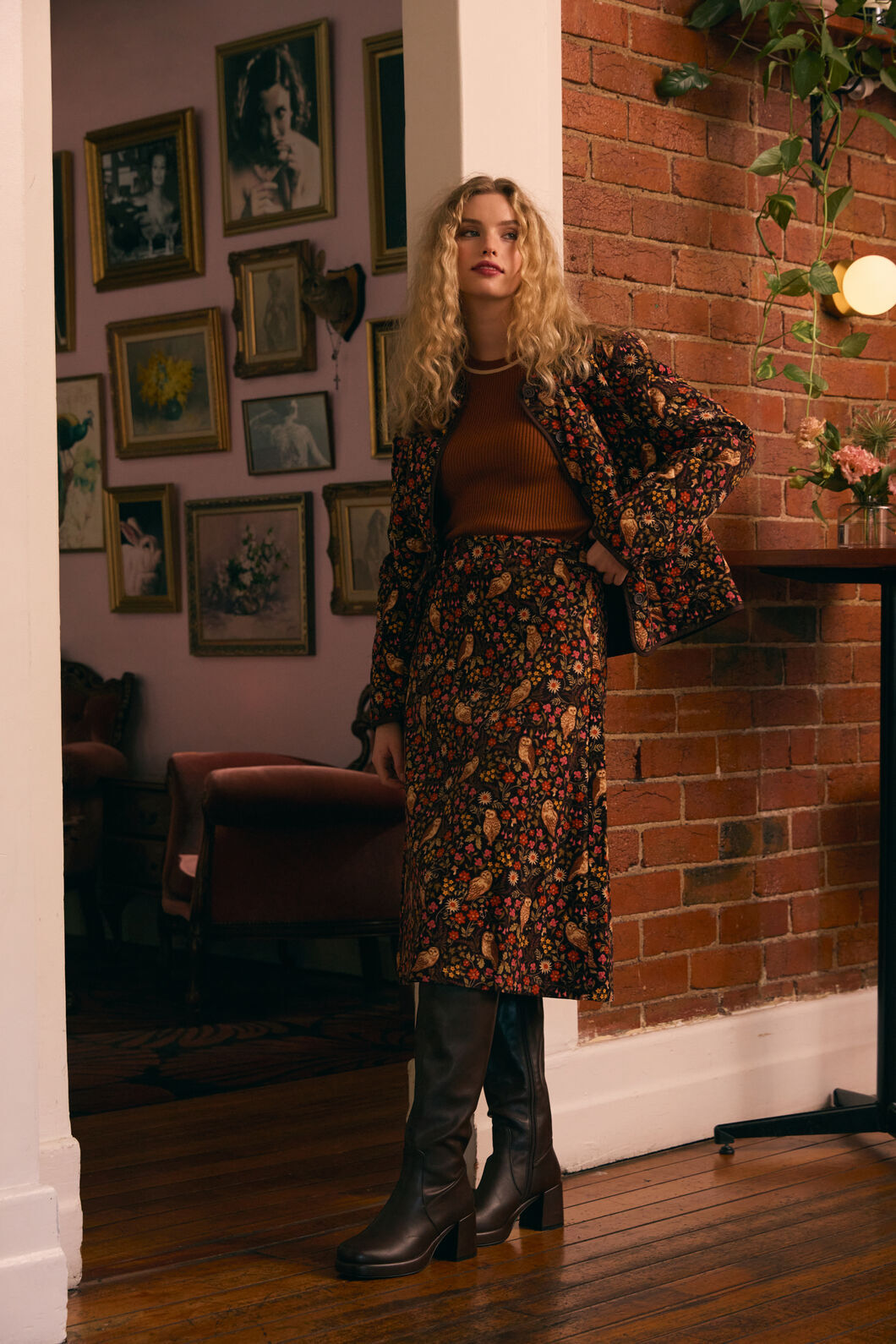 Forest Owl Cord Midi Skirt – Dangerfield NZ