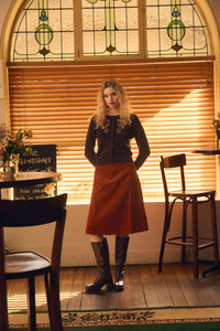Princess Highway - Owl Embroidered Cardigan - chocolate